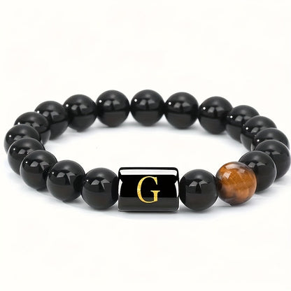 Personalized Tiger Eye Beaded Bracelet