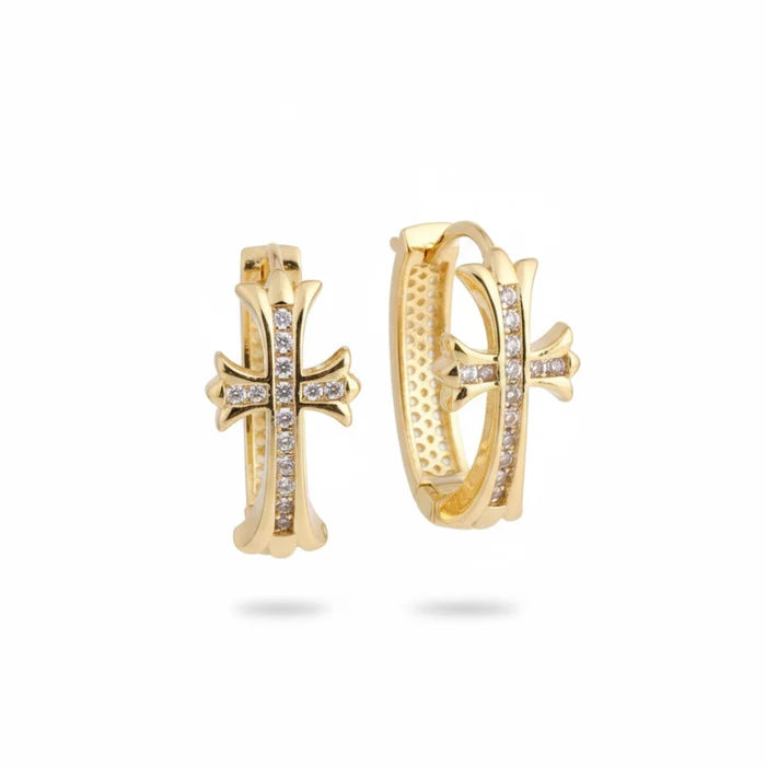Cross Hoop Earrings