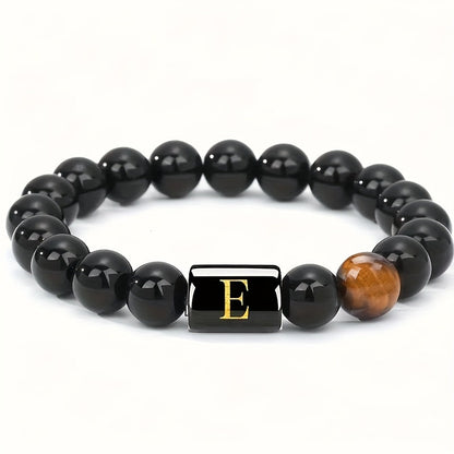 Personalized Tiger Eye Beaded Bracelet