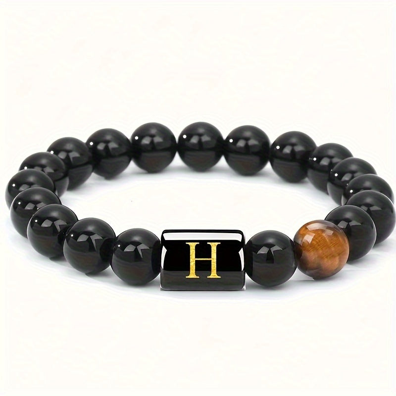 Personalized Tiger Eye Beaded Bracelet