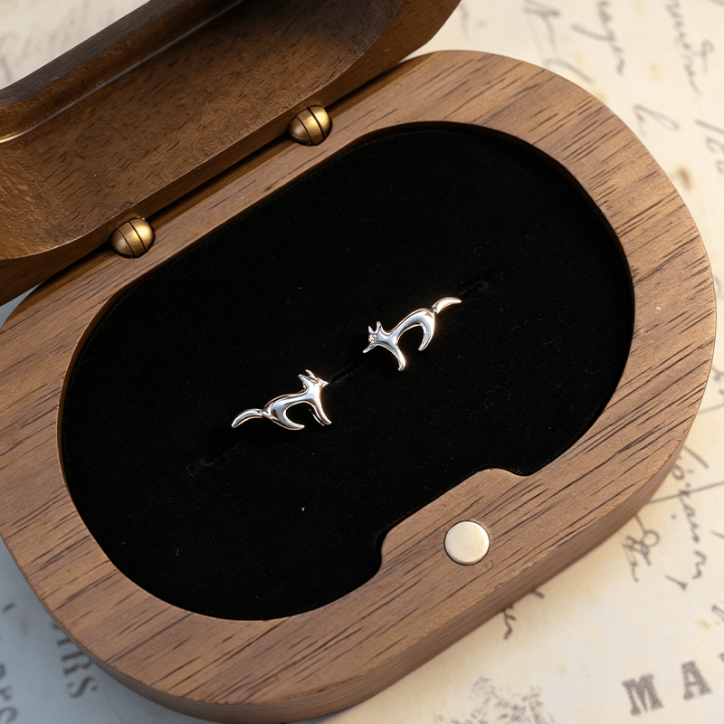 Crystal Fox Stud Earrings