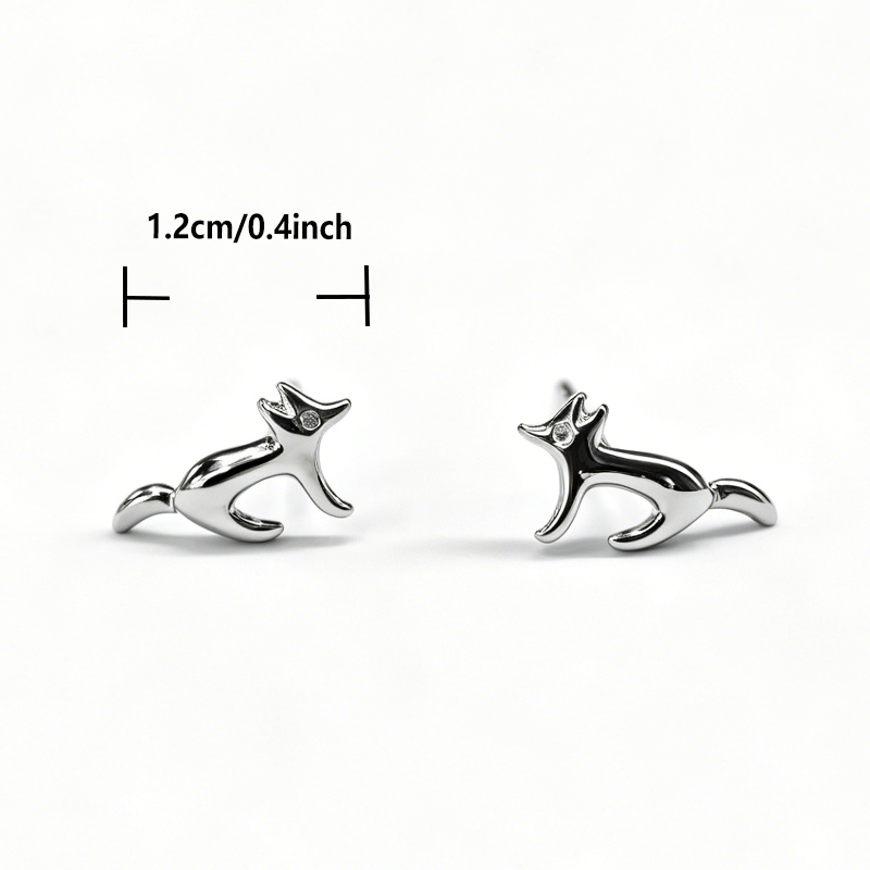 Crystal Fox Stud Earrings