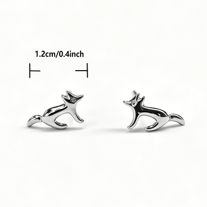 Crystal Fox Stud Earrings