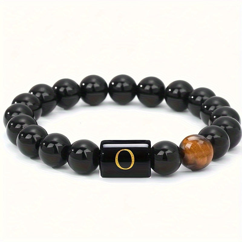 Personalized Tiger Eye Beaded Bracelet